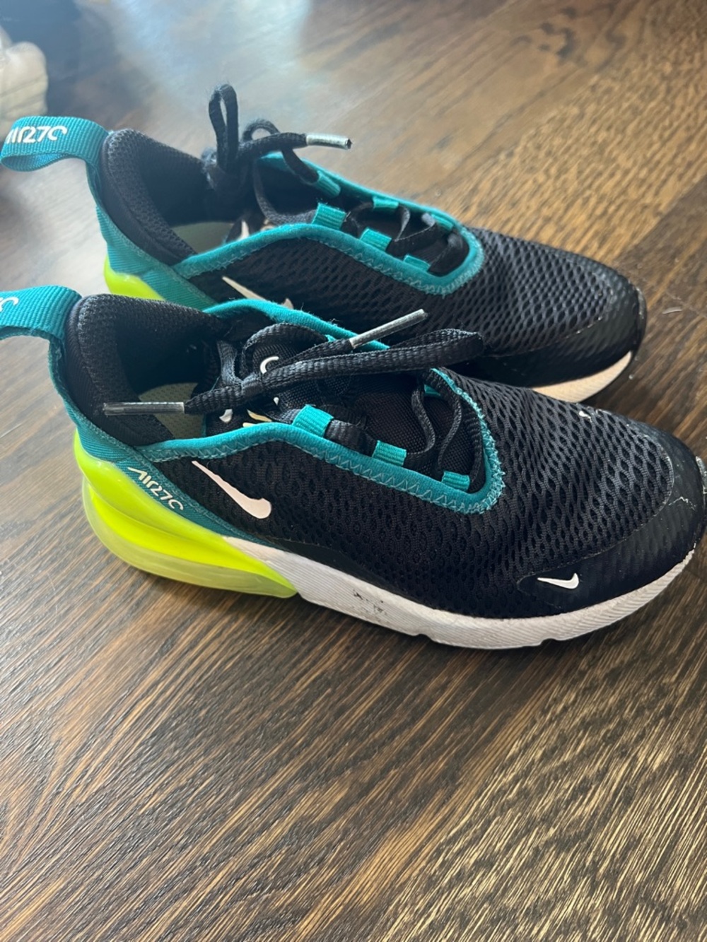 Nike Kids Black Teal Lime Air Max Youth Sneakers